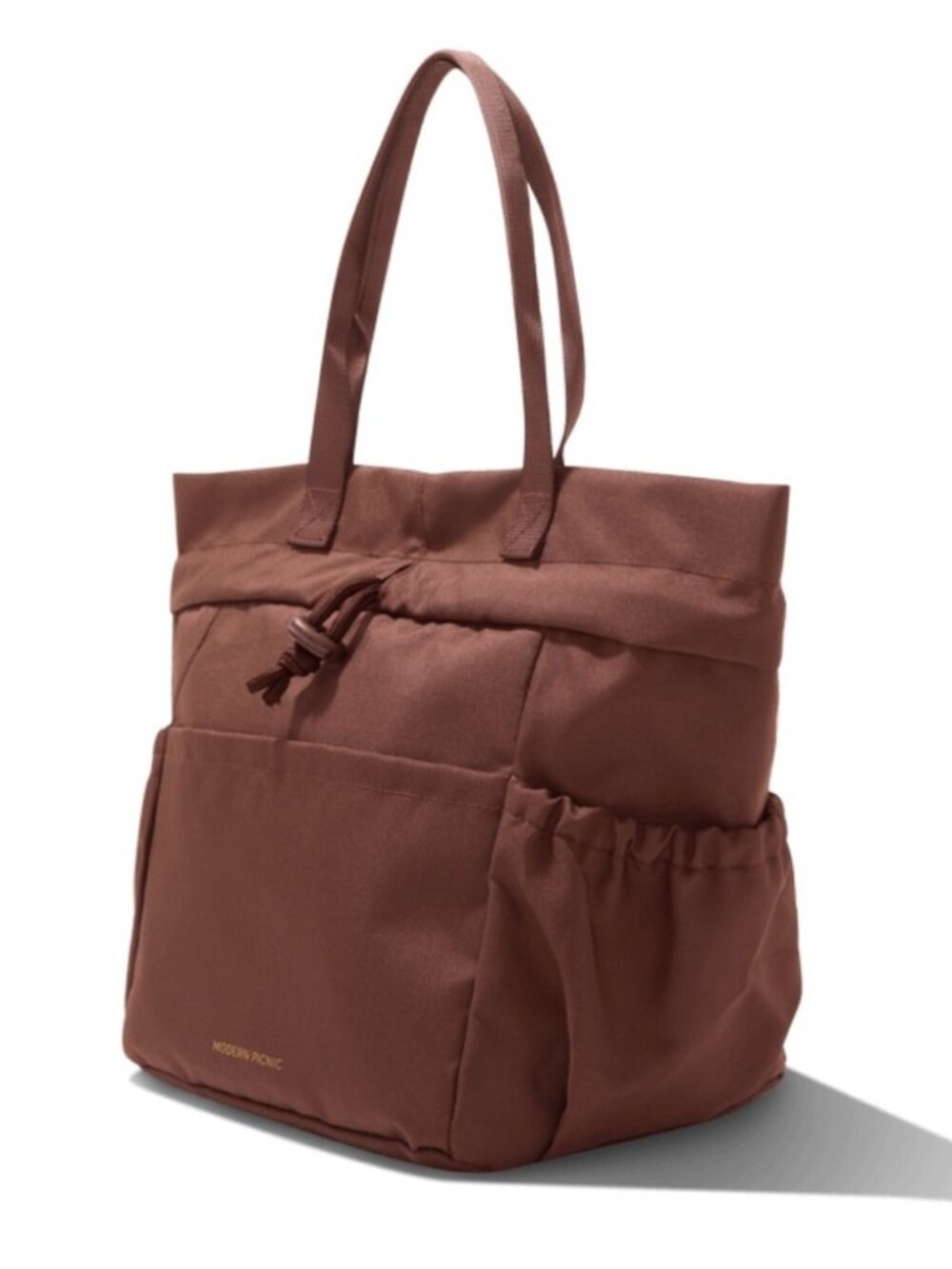(NWT) Modern Picnic Brown Lunch Bag Recycled Material Chic Work Tote